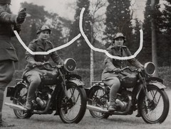 19x14cm Archive Photo 1940 Women Uniform Motorcycle Royal Enfield WW2 WWII Photo