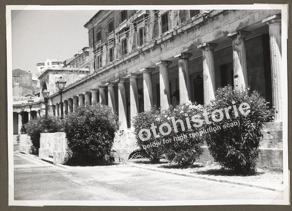 Photo Greece Corfu Arcades Cafe Street People Everyday Old Town 1960s