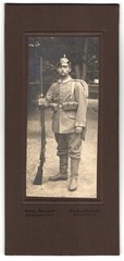 Photograph Karl Bauer, Karlsruhe, Soldier in Field Grey Uniform with Baden Pick
