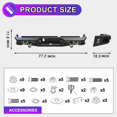Rear Bumper for 2009-2018 Dodge Ram 1500 | 2019-2024 RAM 1500 Classic Heavy Duty