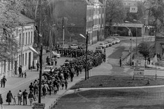 Photo print approx. 13x18cm parade Soviet GSSD German Democratic Republic Bernau #RUS-AM3-618r