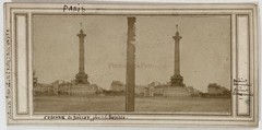 France Paris Square The Bastille Column July c1858 Photo Stereo Vintage