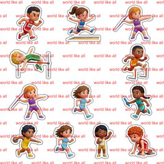 Sports Sticker Mega Bundle for Kids | Cute 3D Cartoon 4k digital