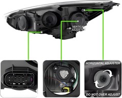 2PCS Headlights Assembly W/LED DRL for 2015 2016 2017 2018 Ford Focus S SE ST SE