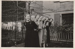 Vintage Photo Pretty Girls Pigtails Snapshot 1935