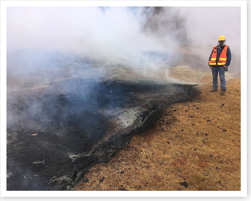 Geologist Examines Fissure 10 Kilauea Volcano 2018 Silver Halide Photo