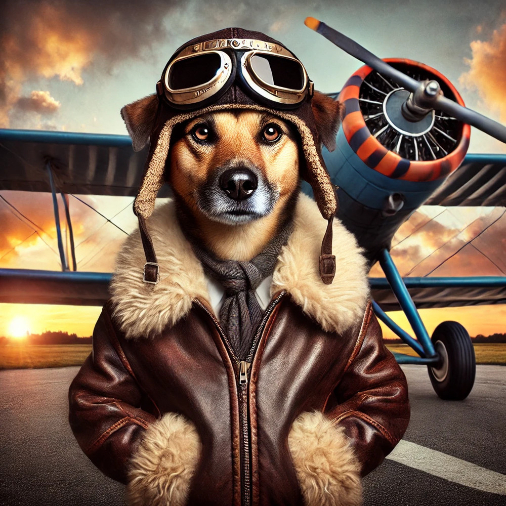 Digital Image Pilot Dog Picture Photo Wallpaper Background Desktop AI Art