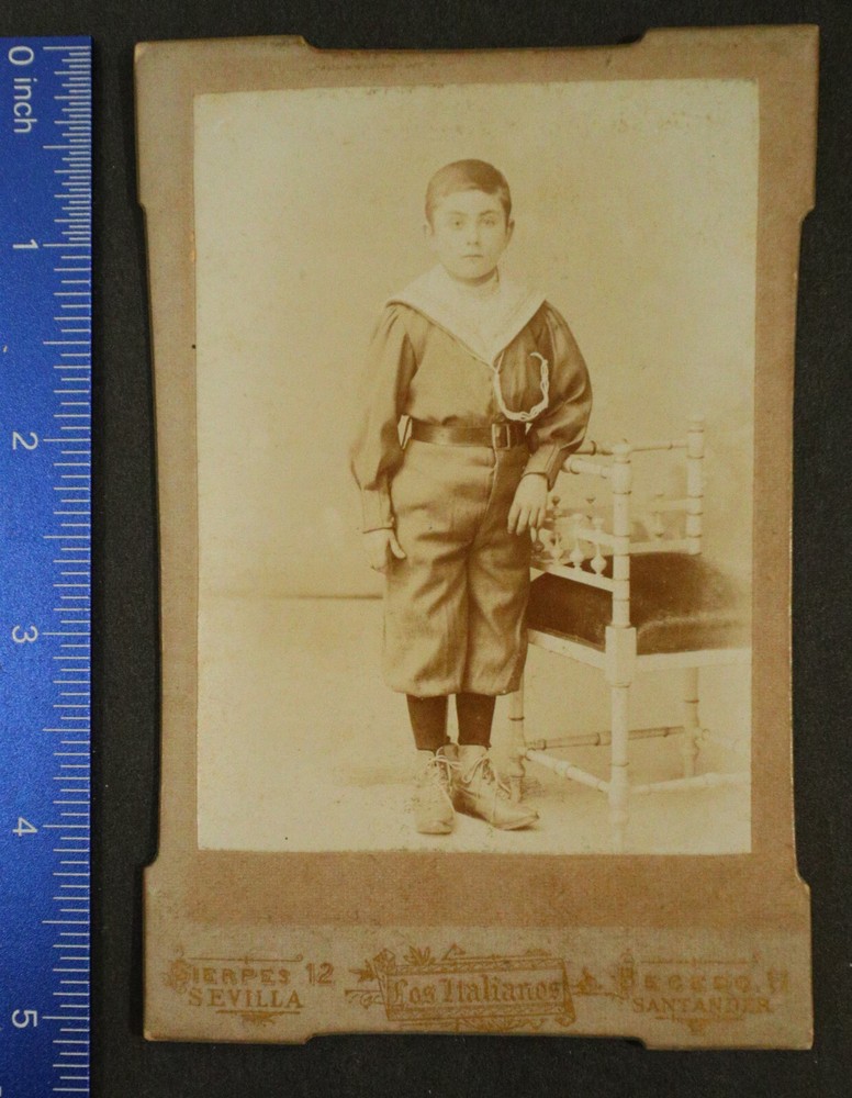 Cabinet Card, 5×3.5, young boy, Chair, Los Italianos, Santander, Madrid