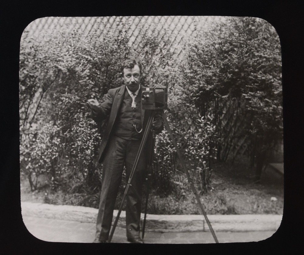 Positive on glass. Self-portrait of a camera photo. 6×9 cm