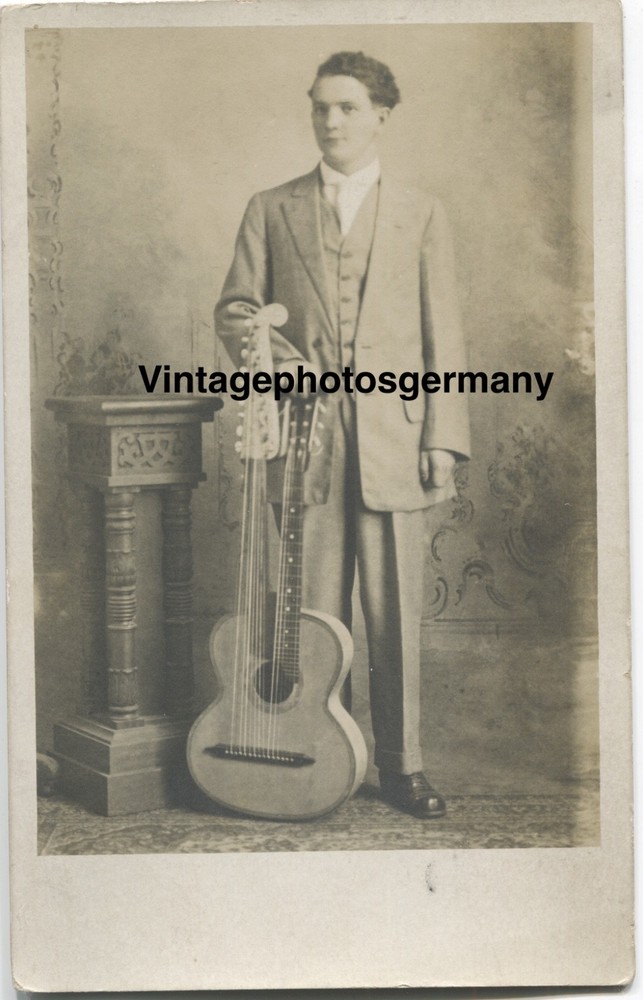 Z2031 Prortait 1912 Chicago USA America Musician Contract Guitar Guitar