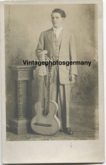 Z2031 Prortait 1912 Chicago USA America Musician Contract Guitar Guitar