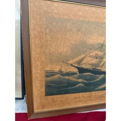 Clipper Ship «Dreadnought» Off Sandy Hook 1854 Antique Lithograph 19X15″