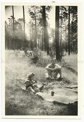 Father & Daughter 1935 – Forest Leisure Game – Vintage Photo 1930s
