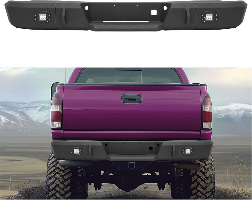 Rear Bumper Compatible with 1999-2007 Chevy Silverado GMC Sierra 2500 3500 HD W/