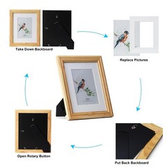 8×10 Picture Frame Photo Frame, Made of Solid Pine Wood with Real Glass, Disp…
