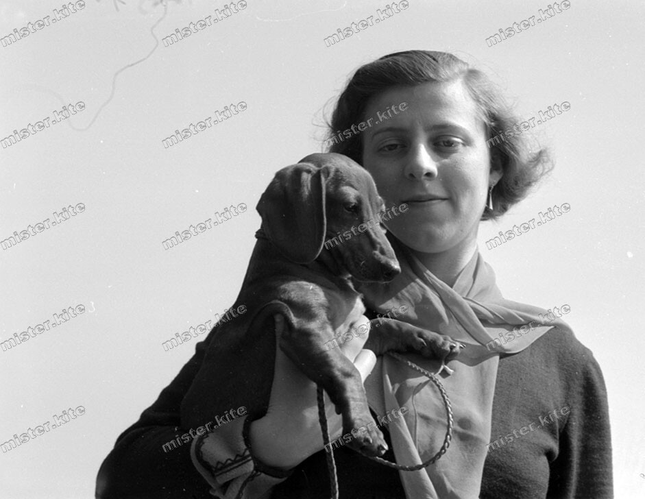 Negative-Portrait-Woman-Dog-Cute-German-Woman-Dog-1930s-1930s-8