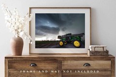 Field Sprayer and Storm in Kansas Agriculture Farm Country Photography Print