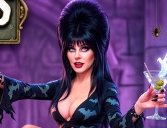 Elvira Sexy Macabre Hot Rod Hearse Metal Sign Wall Art 14″ x 11″