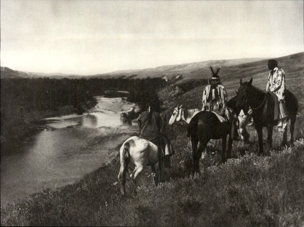 1972 Original Edward Curtis Piegan Two Medicine River Art Photo Gravure