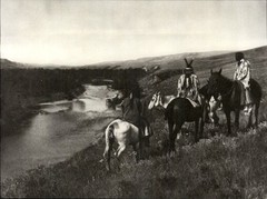 1972 Original Edward Curtis Piegan Two Medicine River Art Photo Gravure