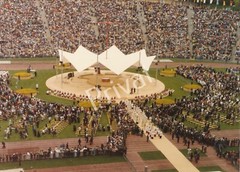 Photo Johannes Paul II. Karol Wojtyła May 1987 Munich Olympic Stadium K1.87