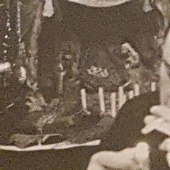 Photo Antique, Vintage, Young Couple at Table, Smoking, Reading, Christmas