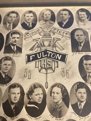 1935-1936 Fulton Ky Senior Class Albumen Photo Gardner Studios Fulton KY