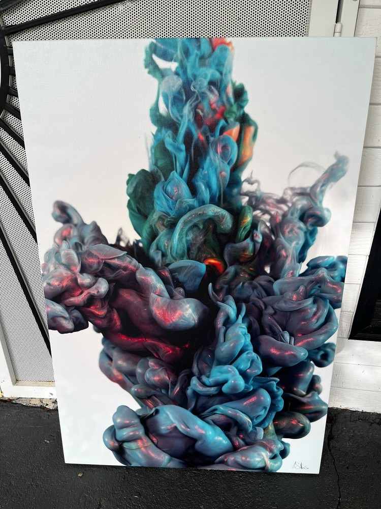 Alberto Seveso Colorful Ink Water Abstract Canvas Wall Art Modern Photography