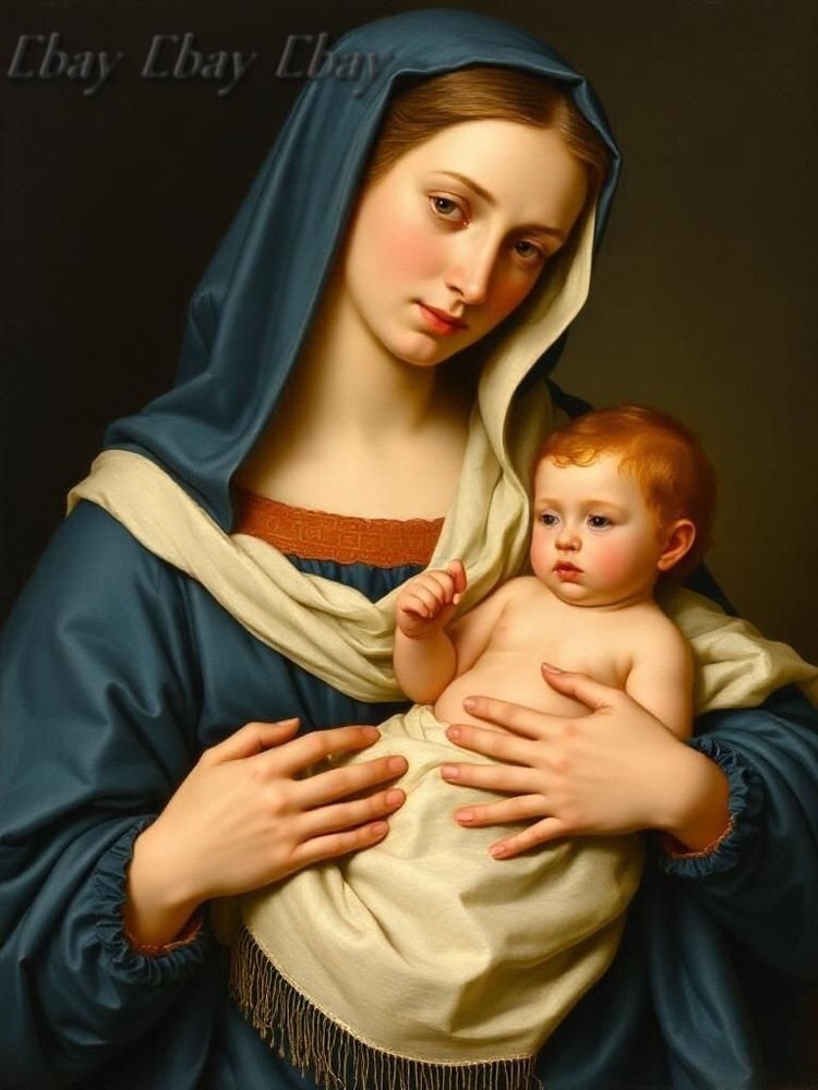 A3 Photo Mother Child Tenderness Artistic Glossy Paper Decor -156