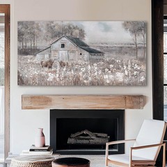 SDYA Landscape Canvas Wall Art Animal Photo Prints White and Brown Wall Hangi…