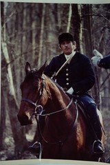 Vintage Analog Photo France Hunting Foxhunting Horse 24X30Cm 1970
