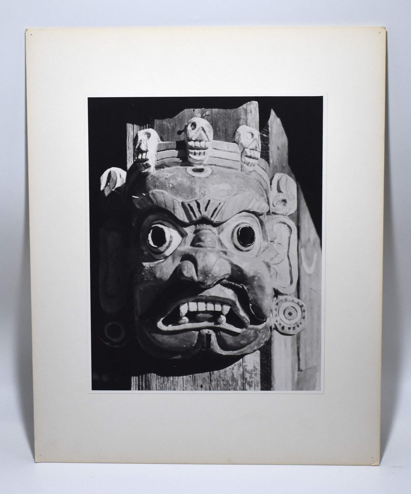 J.W. Howlett Black + White Photograph of a Statue of an Asian Lion or Dragon