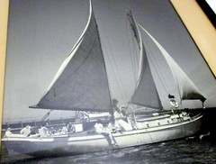 Vtg ART PHOTO SAILBOAT NAUTICAL Hamptons Framed