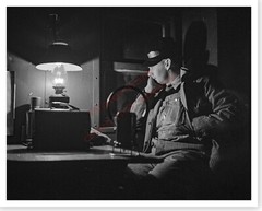 ATSF Atchison Topeka Santa Fe Railroad Brakeman Sitting In Caboose 8 x 10 Photo