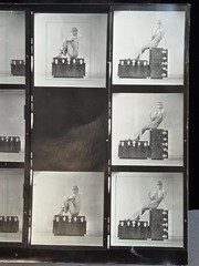 NEWLY FOUND! Hendrickson PHOTO Contact Sheet Proof JULIET PROWSE POSING ON CHEST