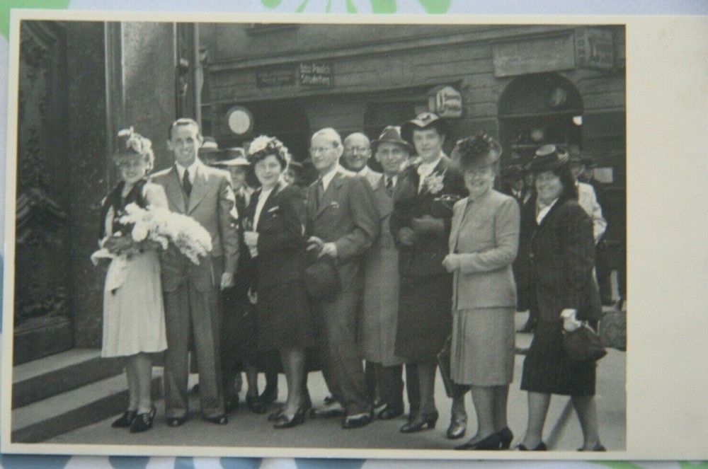Photo 1932 Woman Girl Woman Church Advertising Signs Wedding Couple M5