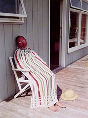 DAVID HOCKNEY Signed 1973 Original Color Photograph «Henry Avoiding the Sun»