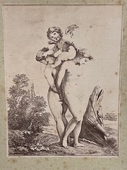 Curiosa Albumen Photograph Engraving François Boucher A. Calavas Paris 1875