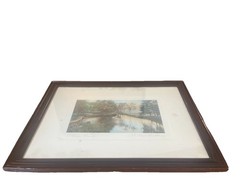 ANTIQUE EARLY 20c Photography PRINT Wavy Glass Arts and Crafts Landscape