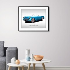 Classic Cars – 1954 Chevrolet Corvette – Pennant Blue – Print