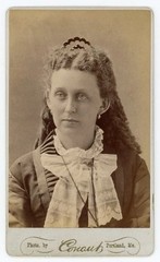 Portrait of a Woman w/ Curly Hair – Conaut – Portland, Maine – 1876 Vintage CDV
