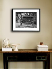 Bike At Kopp’s Cycles Shop In Princeton Black And White 12″x16″ Art Print