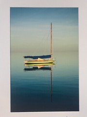 Photograph on Arches Paper of Colorful Boat. Pencil Signed