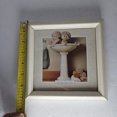 Anne Geddes Framed Picture – «Babies In Handbasin» – Framed Matted 7 X 7 Photo