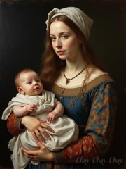 A3 Photo Mother Child Tenderness Artistic Glossy Paper Decor -018