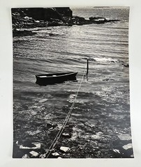 Vintage Large Black & White Photograph Photography Print Nautical Wooden Boat
