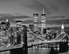 New York BROOKLYN BRIDGE and Twin Towers Glossy 8×10 Photo Print Wall Art Poster