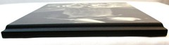 Wood wall hanging. Black and White (gray tone) Roses in vase. Beveled Edge