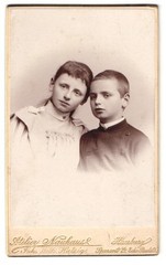 Photograph Wilh. Hatzig, Hamburg, Speersort 24 corner Paulstrasse, children couple in