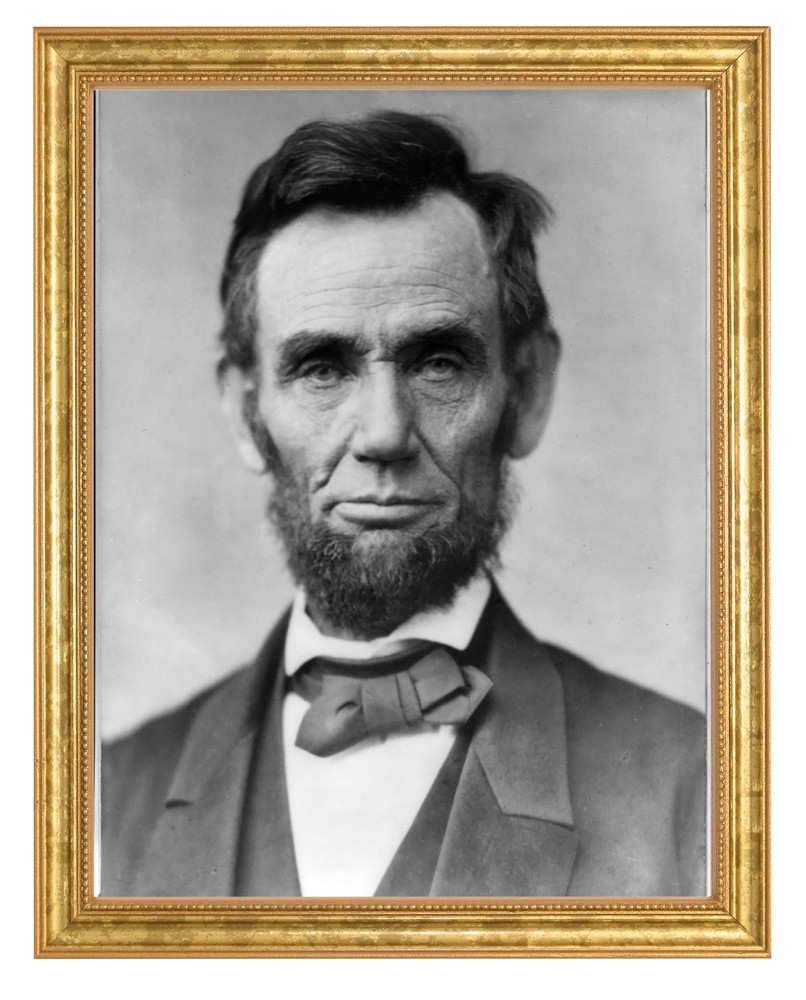 Abraham Lincoln Photograph in a Aged Gold Frame